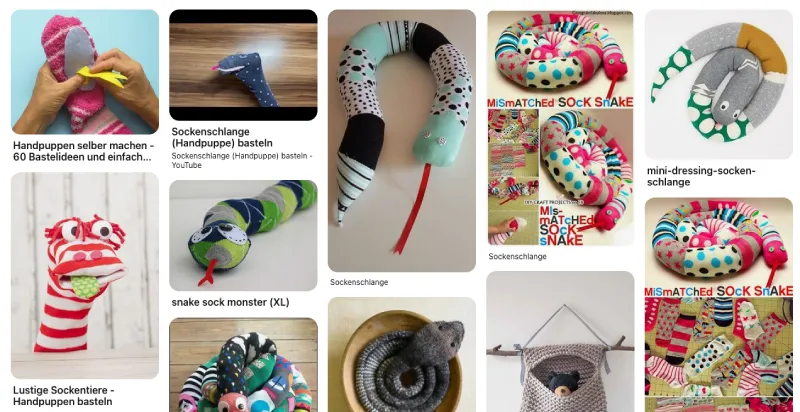 Lustige Ideen für eine Sockenschlange auf Pinterest